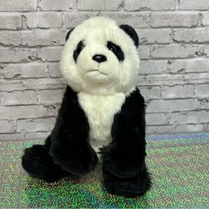 FOA Schwarz PANDA Bear Plush Stuffed Animal Realistic 10 in. Sitting